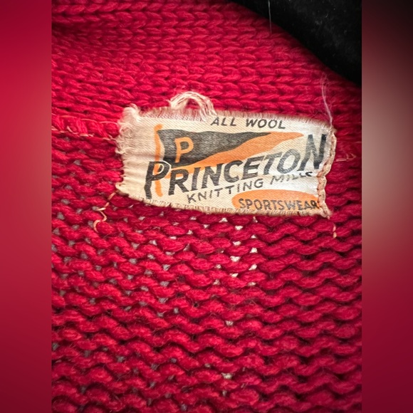 Vintage Football Letterman Sweater S Princeton Knitting Mills All Wool Sportwear - Picture 3 of 7